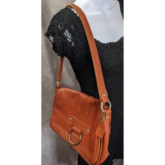 St. John's Bay Genuine Brown Leather Satchel - Picture 1 of 9